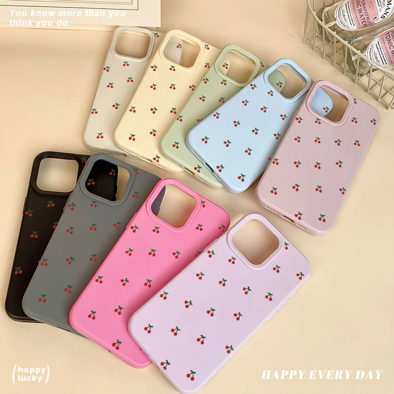 รูปสินค้า เคสซิลิโคนนิ่ม iPhone 15/16 Plus ลายการ์ตูนเชอร์รี่น่ารัก