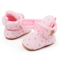 RUEWEY 0 to 18 Months Newborn Baby Boy Girl Winter Boots Star Print Warm Cute Flats Casual Walking Shoes for Toddler Infant 6