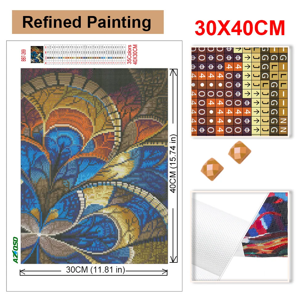 AZQSD Mandala Diamond Embroidery Abstract Flower Mosaic Picture Of Rhinestones 5d Diamond Painting Floral Cross Sticth Full Kits diamond painting diamond painting accessories