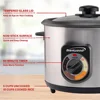 Stainless Steel Crunchy Rice Cooker 10-Cup Capacity Timer Auto-Warm Function Nonstick Pot Includes Measuring Cup and Serving 4