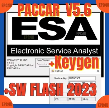 Car software  ESA Electronic Service Analyst 5.6 + 2023 SW FLASH FILE with Keygen Unlock PUNLOCK for Paccar Car Repair Software 1