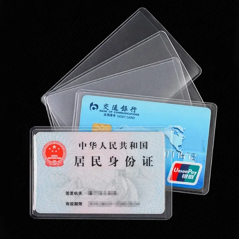 Porte-couvercle de carte Transparent étanche, 1/5/10 pièces, pour femmes et hommes, identification d'étudiant, cartes de crédit et de Bus, protection