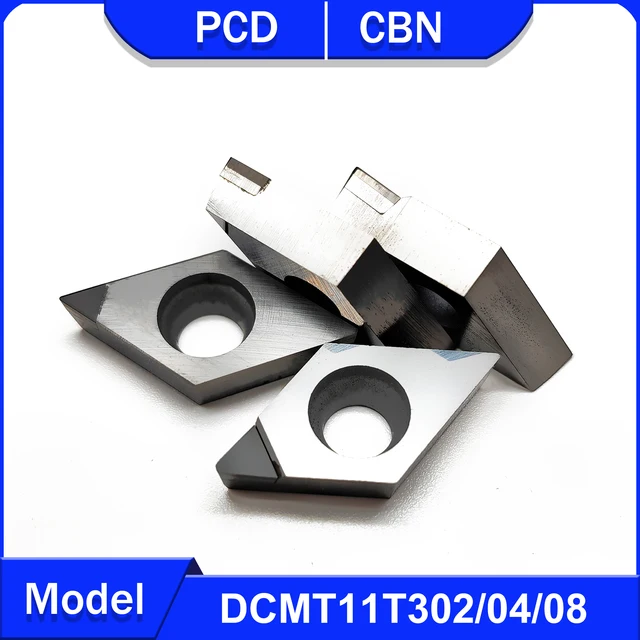 Outil de tournage CNC DCMT11T302 DCMT11T304 DCMT11T308 outil PCD usinage aluminium et cuivre CBN pour acier dur et fonte DCMT 1