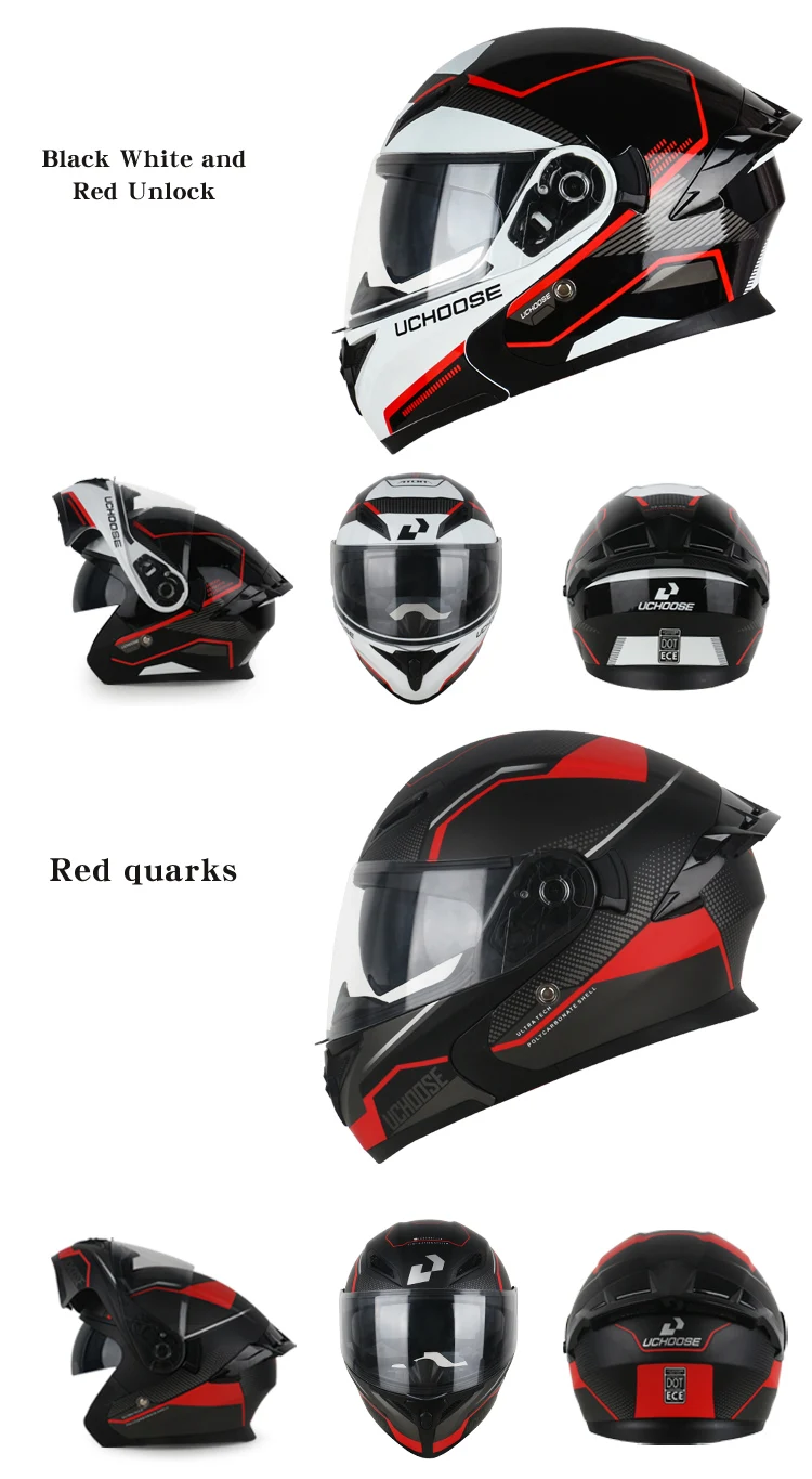 Professional motorcycle helmet with dual lens safety protection system