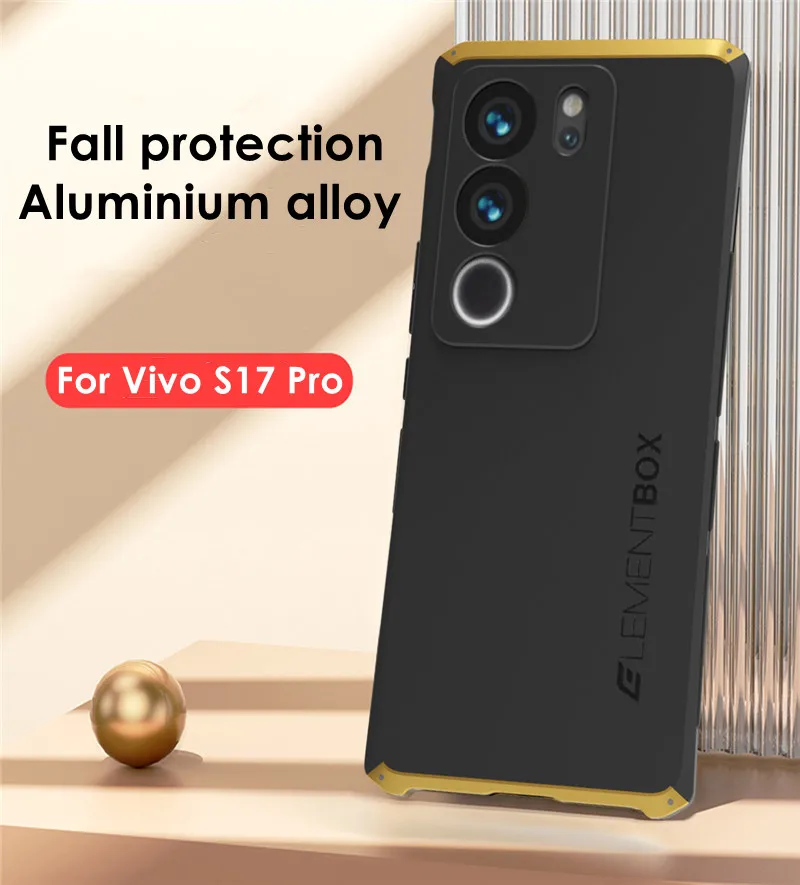 

Роскошный металлический чехол для телефона Vivo S17 Pro, противоударный алюминиевый чехол для телефона Vivo S17 S16 S15 Pro 17T