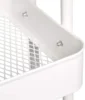 2-Tier Metal Kitchen/Utility Cart with Shelf, White 4