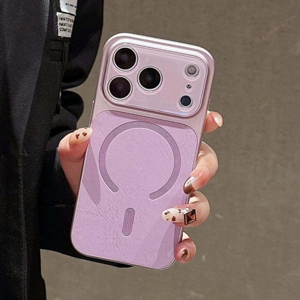 Leather Magnetic Phone Case with Magsafe and Shockproof Protection