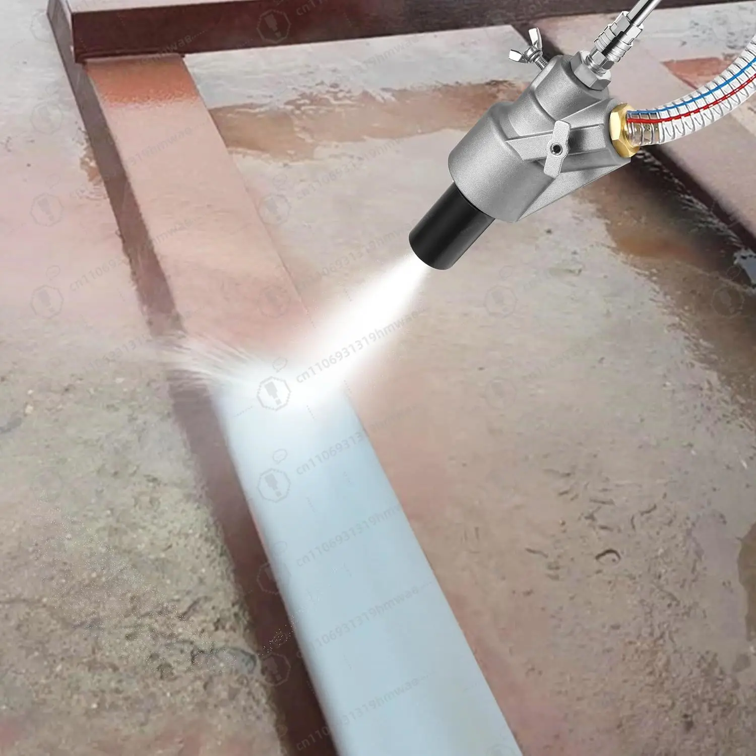 압력 세척기 샌드블라스팅 키트, 압력 세척기용 무분진 습식 샌드 블래스터, 5000 PSI, 8.0 GPM, 1/4인치 퀵 커넥트