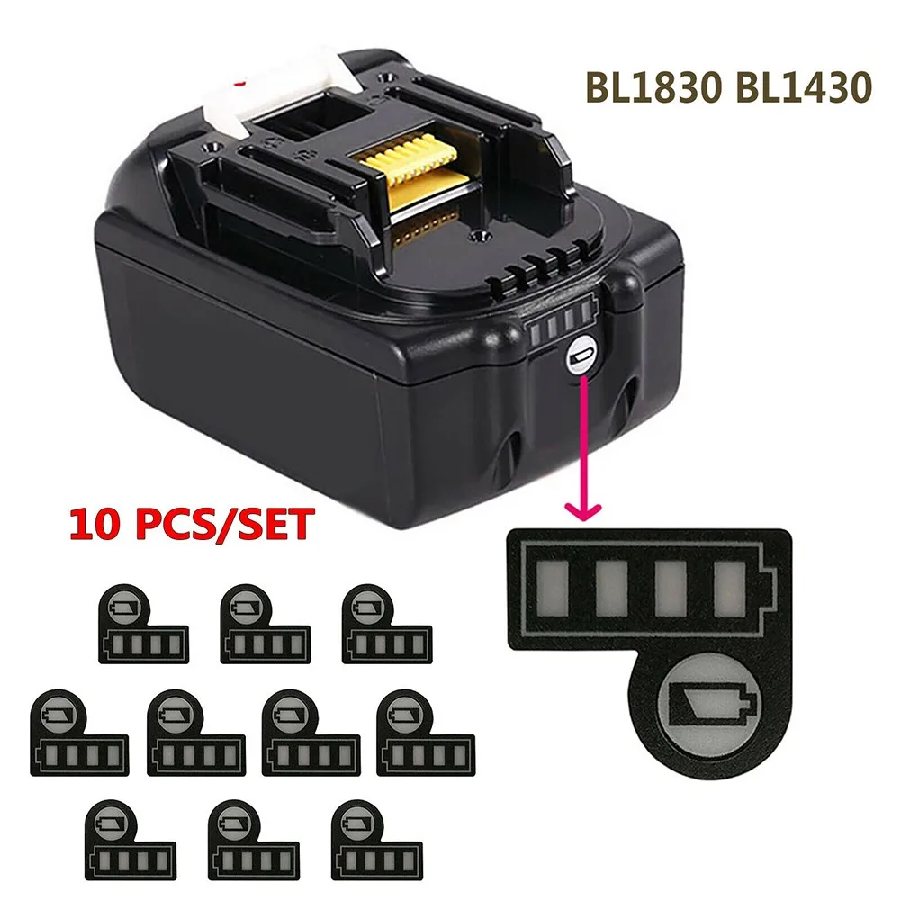 

10Pcs Battery Capacity Led-Light Sticker Button Decal Label BL1830 BL1430 For Makita 18V 14.4V Lithium Battery Button Stickers