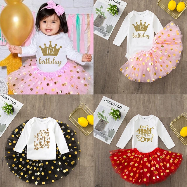 It's My Half Birthday Baby Girl Party Dress Cute Pink Tutu Cake Outfit Baby  Shower Gifts Girls Princess Dresses Baptism Clothes - AliExpress