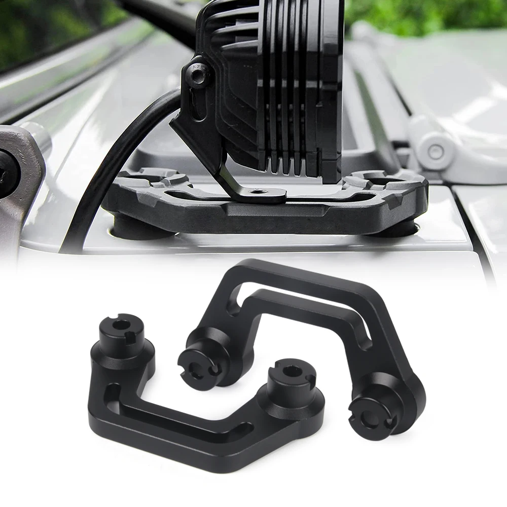 Aluminum Light Mounting Brackets 2PCS for Jeep Wrangler JL/JLU Gladiator JT A-Pillar Windshield headlight mounting brackets