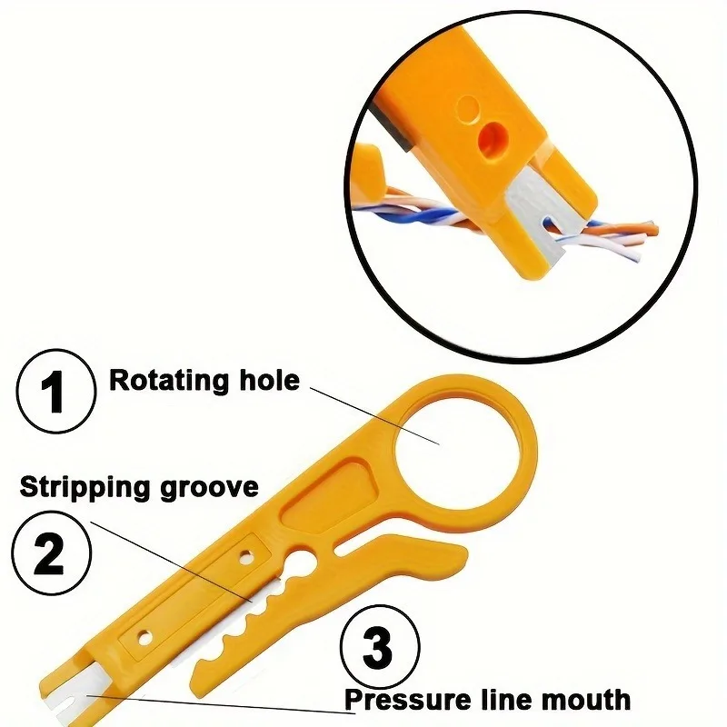 3pcs Mini Portable Wire Stripper Knife Crimping Tool Cable Stripper Knife Cable Tools
