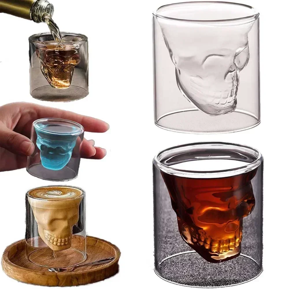 25ml Wine Cup Glasses Cocktail Whisky Barware Beer Drinkware Drinking Coffee Mugs Double Bottom Mug