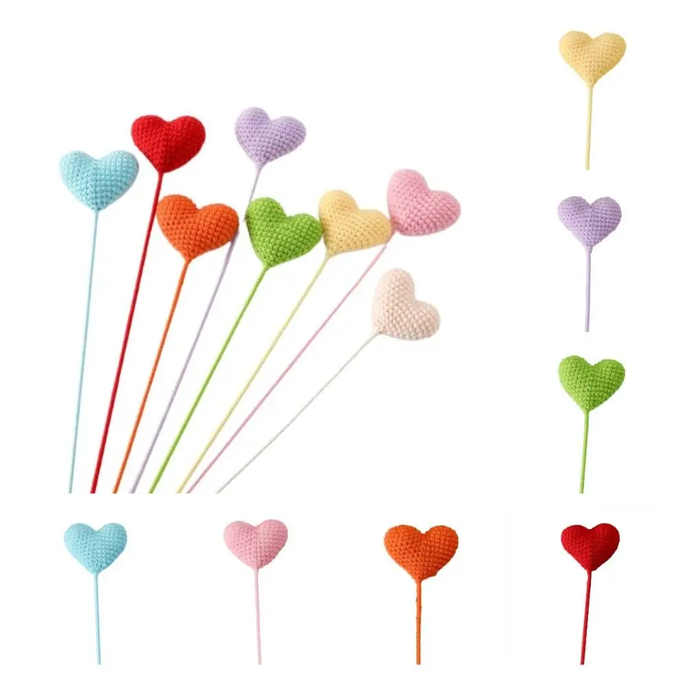 

Маркер для книг, 3D закладка в форме сердца, языкатор, искусственный цветок, ручная работа, вязаный зажим для книг, зажим для книг