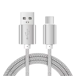 Premium Type - C USB Fast Charging Braided Cable - 3m (Silver)