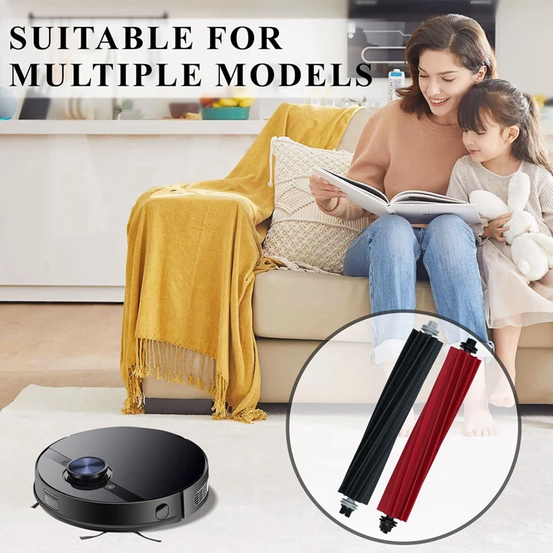 Фото 1 пара, прорезиненные Роликовые щетки для Xiaomi Roborock Q8 Max, Q8 Max +, Q5 Pro, Q5 Pro + №2