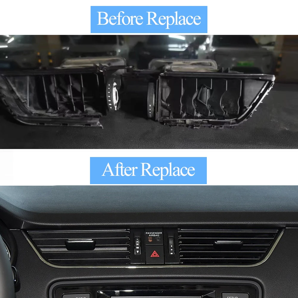 스코다 옥타비아 2015-2021 5E0820951CZLL 용 자동차 대시 보드 전면 중앙 에어컨 콘센트 AC 벤트 그릴 어셈블리