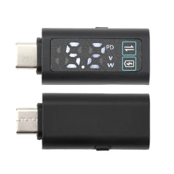 Intelligent Digital Voltage & Power Display Meter with PD100W Fast Charging Type C Adapter (White)