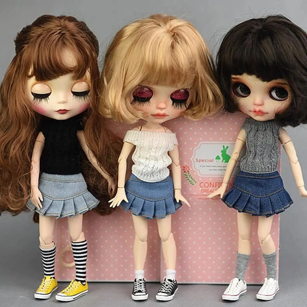 Sweater Doll Clothes Doll Accessories Modern Style Jeans Doll Outfit Tops Wool Exquisite Doll Skirt Dress 1/6 Dolls