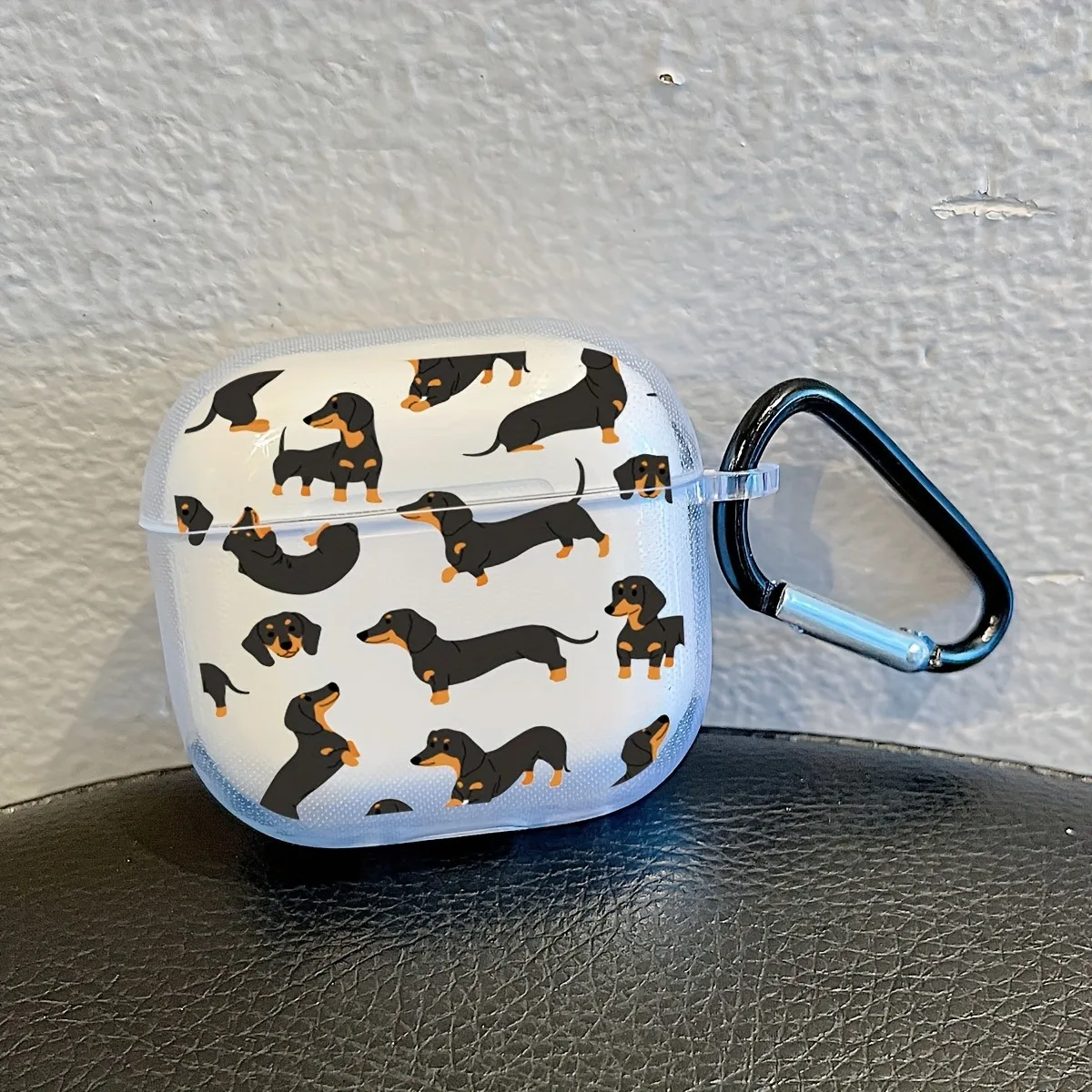 Clear TPU Bluetooth Case For AirPods With Cartoon Bear Pattern