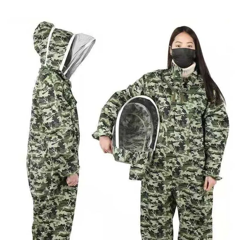 Thickened anti-bee clothing breathable beekeeping suit clothes protective clothing+Beekeeping Protective Goatskin Gloves