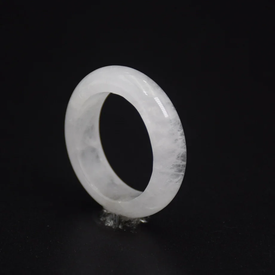 Simple Healing Crystal Band Rings Natural Stone Quartz Agates Jaspers Dainty Finger Solid Ring Women Fashion Minimalist Jewelry 5