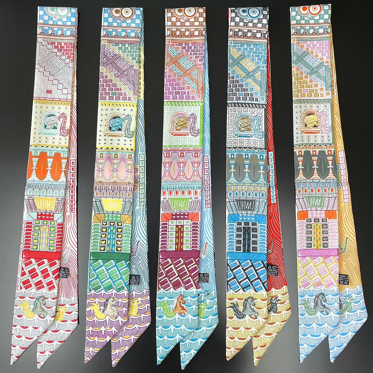Marke Design Twill 100% Seide Schal Luxus Palace Pferd Mode Schal Frauen Foulard Dünne Tasche Schals Halstuch Haar Stirnband