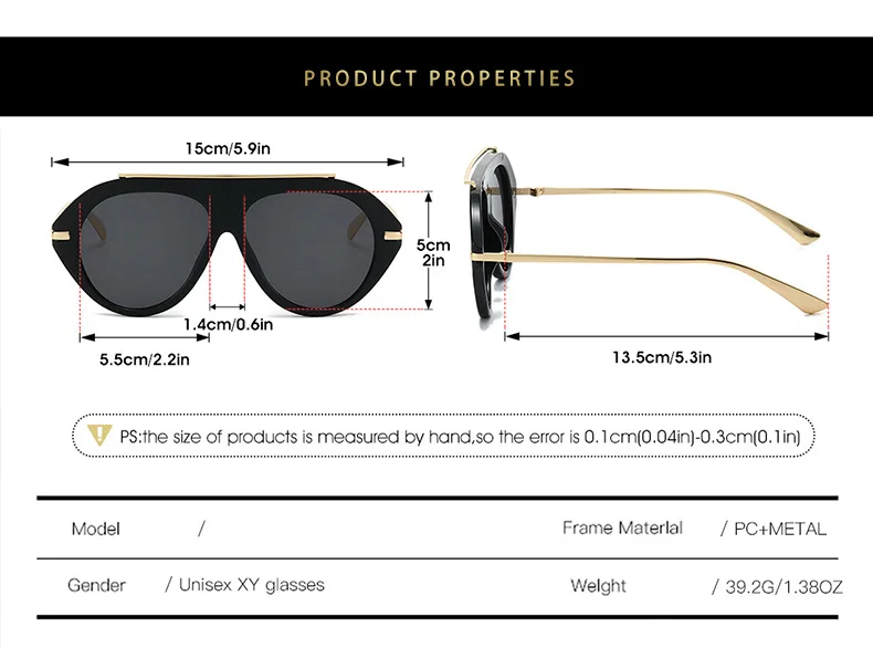 Vintage Oversize-Sonnenbrille aus Legierung, oval, für Damen, neue Mode, Farbverlauf, elegante Sonnenbrille, Retro-Outdoor-Fahrbrille – Detail 7