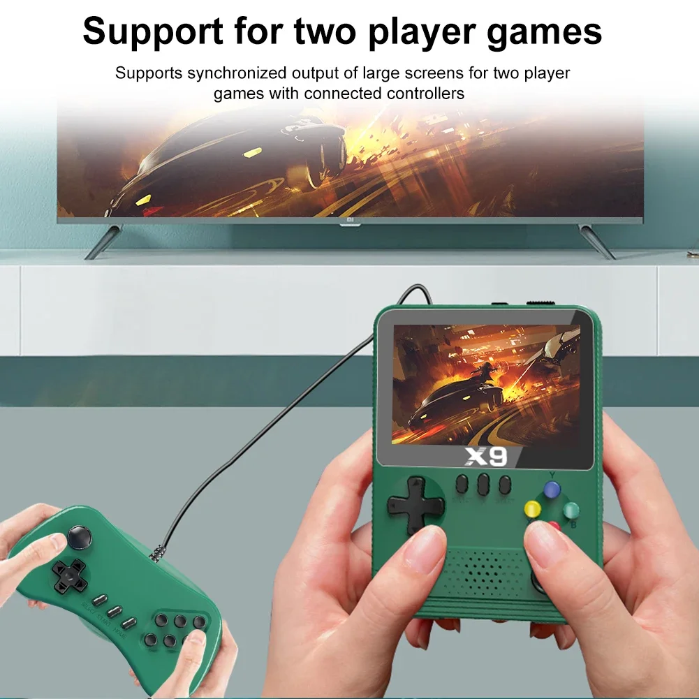 New X9 Retro Video Game Console 6000mAh Power bank 3.5in IPS Dual 3D Joystick 11 Simulator Game Player Built in 10000+ Games - Image 2