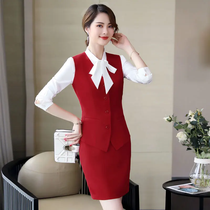 Fashion professional womenswear spring and summer new vest skirt suit show elegant temperament