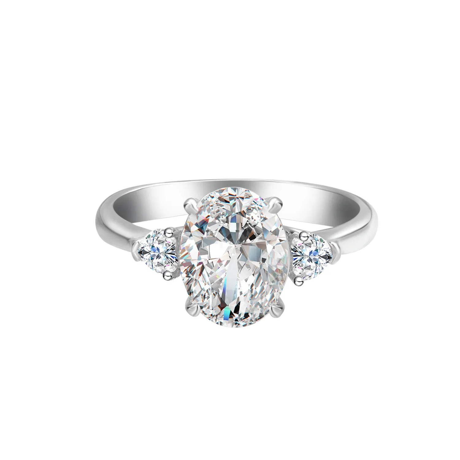 

2023 new S925 sterling silver high carbon drill ice cut ring female European and American bride ring wedding engagement ring