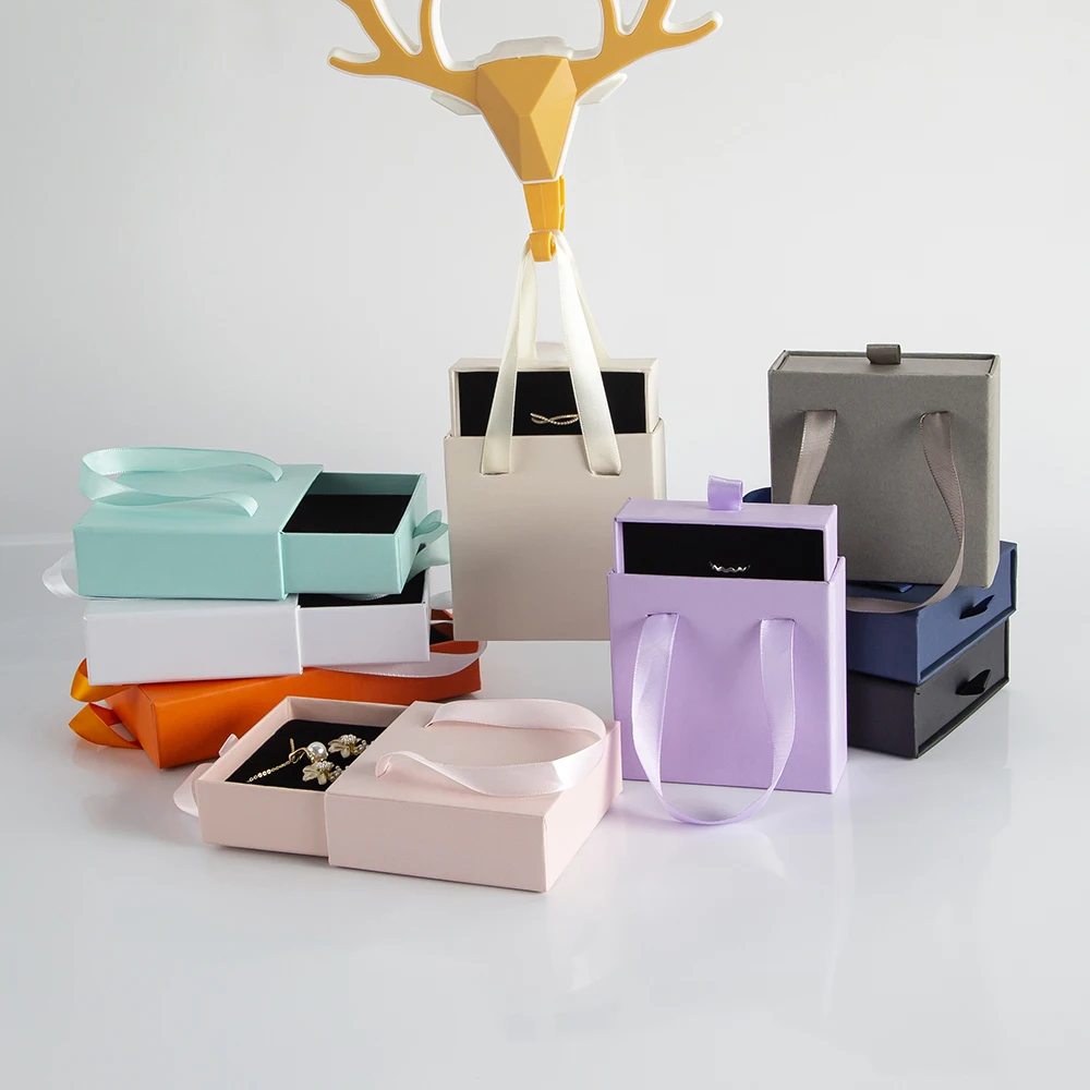 50 Stück Schmuck-Organizer-Box für Damen und Mädchen, Schubladen-Aufbewahrungsvitrine mit Griff für Ohrringe, Halsketten, Ringe, Armbänder – Detail 9