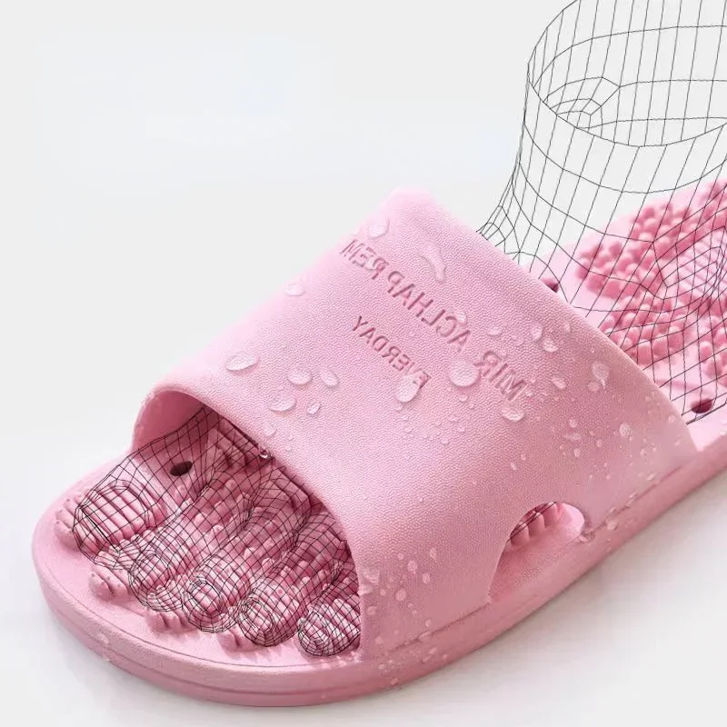 Pair Foot Massage Women Summer Sandals House Bathroom Slipper Non-slip Soft Sole Men Indoor Hotel Couples Shoes Home Slippers