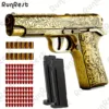 Soft Bullet Gun Toy Pistol with 100 Bullets, 12 Shells, and 2 Magazines New Toy Gun Pistol Hollow Hanging Machine 2
