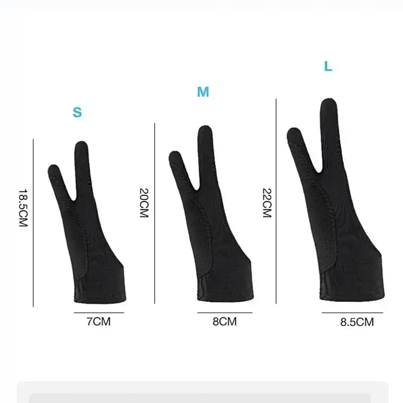 Anti-fouling Two-Fingers Anti-touch Painting Glove For Drawing Tablet Right Left Glove Anti-Fouling For iPad Tablet Screen Board 6