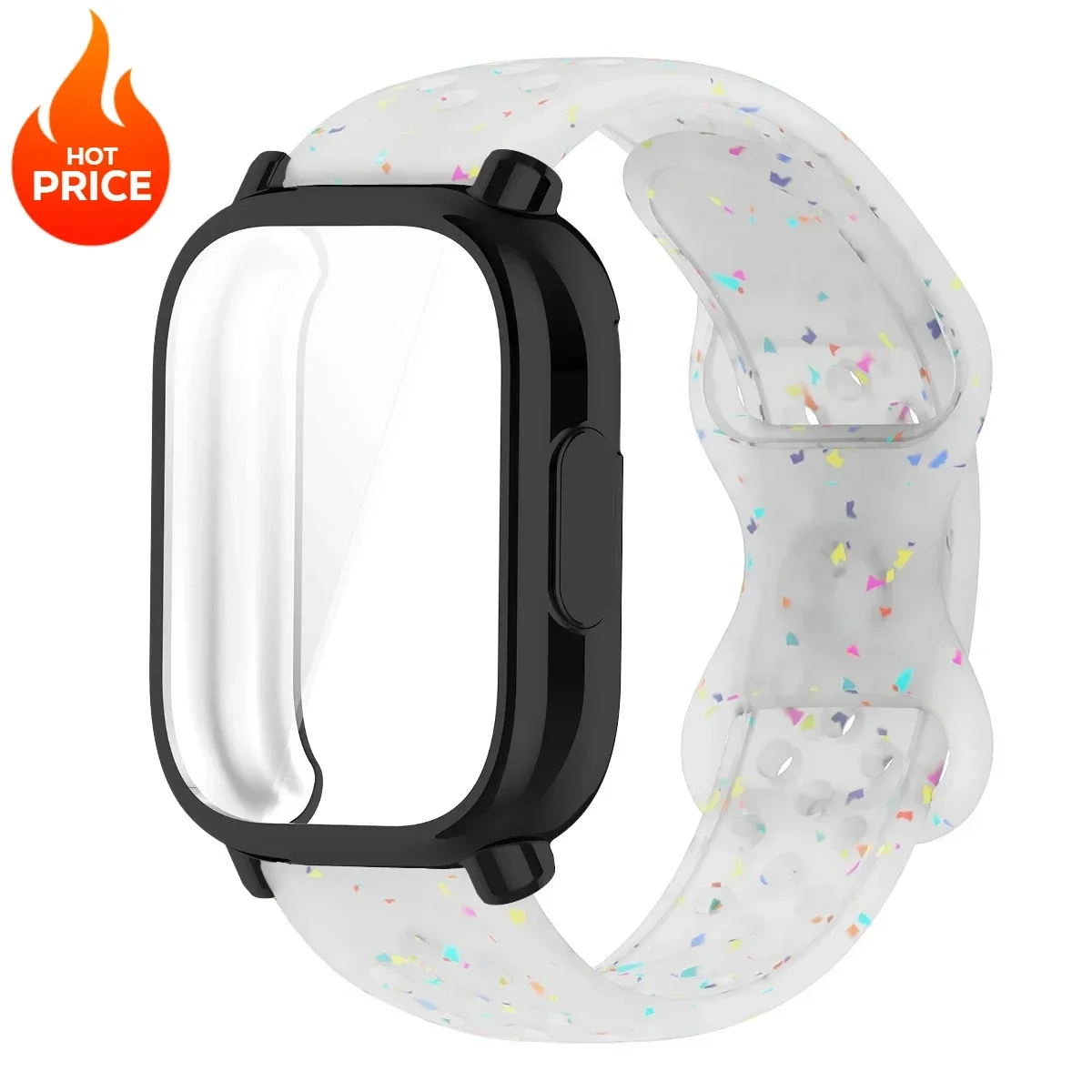 Enhanced Silicone Strap and TPU Protector Case for Full-Screen Coverage - Breathable Sports Band Design