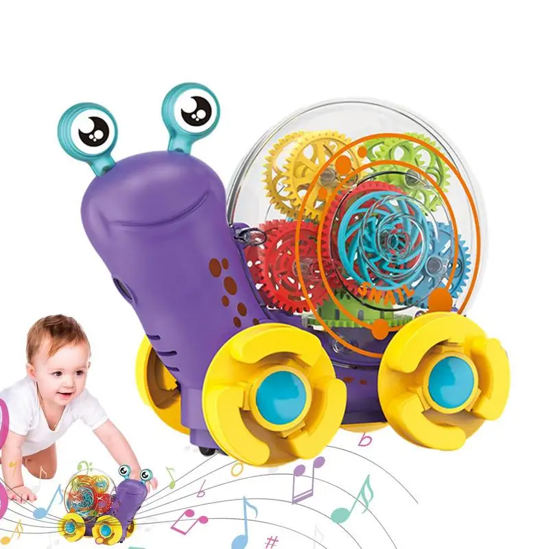 

Шестерня Snail прозрачная электрическая Шестерня Snail Car автоматически меняет направление, работает от аккумулятора, Интерактивная