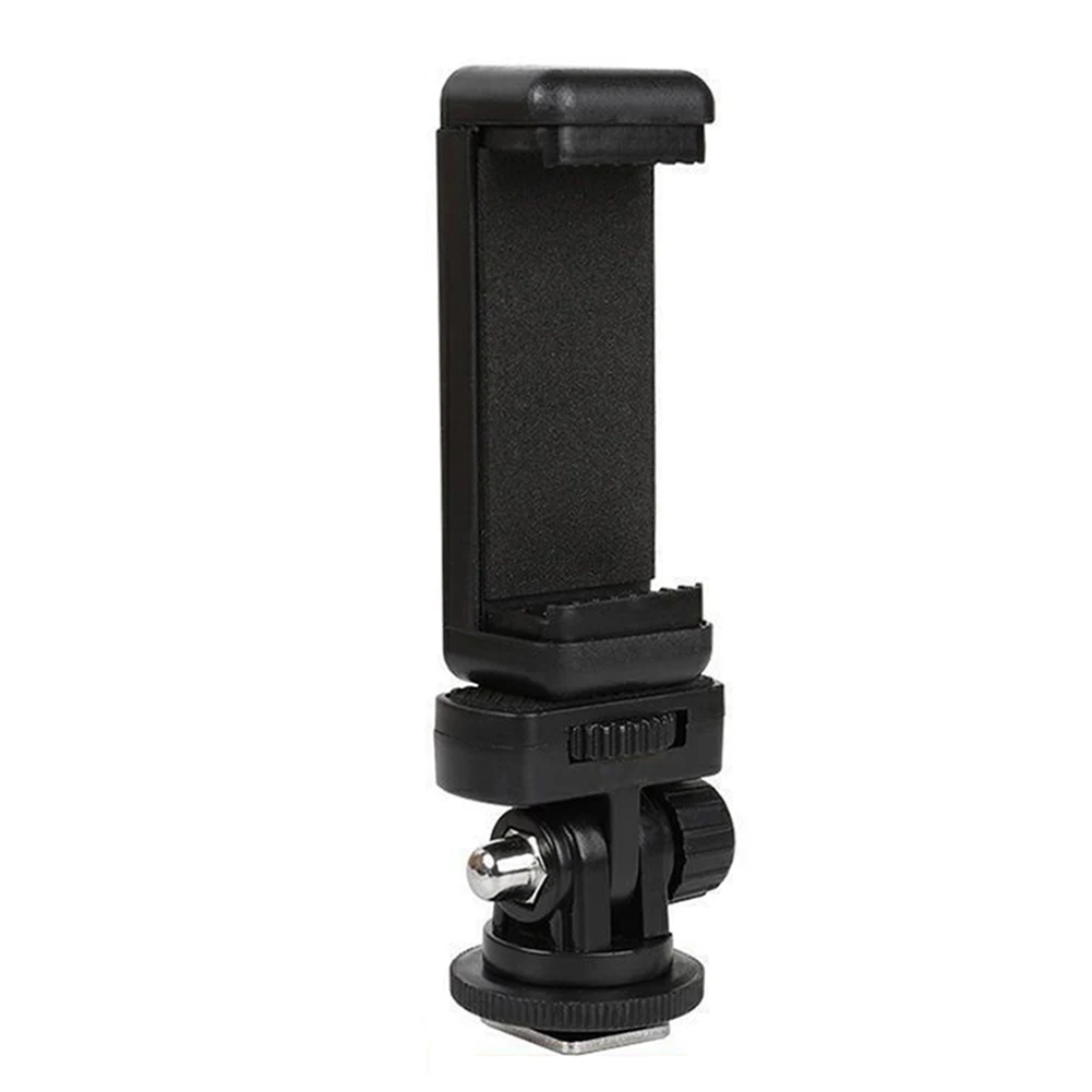 Phone Tripod Holder Clip With Camera Hot Shoe Mount Smartphone Tripod Mount 360 Rotation 180 Flip