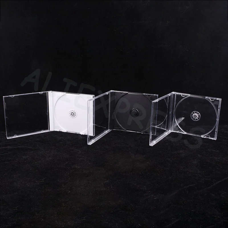 투명한 바닥이 있는 빈 CD 박스, PP 플라스틱 CD 케이스 (12개 디스크 보관 및 보호용)