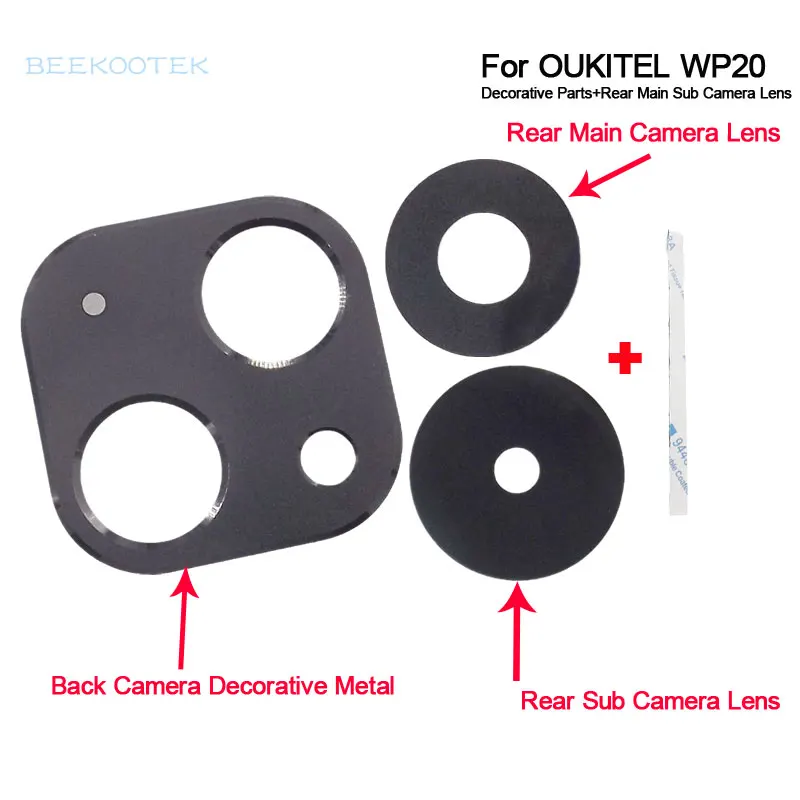 Nuovo Originale Oukitel Wp20 Decorazione Della Fotocamera Parti Metalliche Posteriore Posteriore Principale Sub Obiettivo Della Fotocamera Copertura I