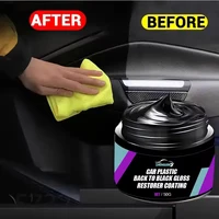 1 pièce voiture général cuir et plastique réparation cire de polissage crème de rénovation intérieure de voiture, récupération lustre noir, pour le soin du cuir/plastique/caoutchouc 2