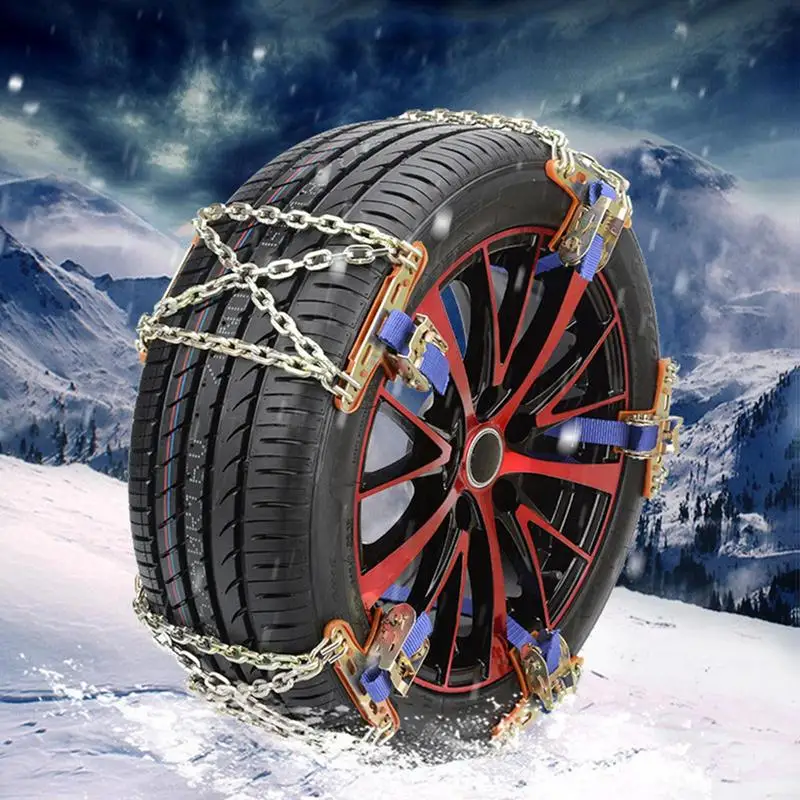 Car Tire Chains For Snow Steel Lawn Mower Wheel Chains Automobile Rain Tire Truck Traction Chain For Snow Ice Road