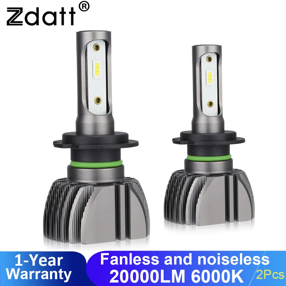 

Zdatt H11 H7 Led Headlight Canbus Fanless 9005 HB3 9006 HB4 H4 LED Lamp 6000K 20000LM 80W 12V CSP Chip Motorcycle Fog Lights