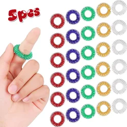 Ensemble d'anneaux sensoriels pointus d'acupression pour les doigts, ensemble de 5 pièces pour adolescents et adultes, réduit le Stress silencieux, masseur, jouets, Fidget, soulagement du Stress 
