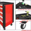 30.5" L X 18" W X 38" H 5-Drawer Lockable Slide Tool Chest Rolling Tool Cart Cabinet (TOOLS-00001)with Keys  Red Upgrade Package 2