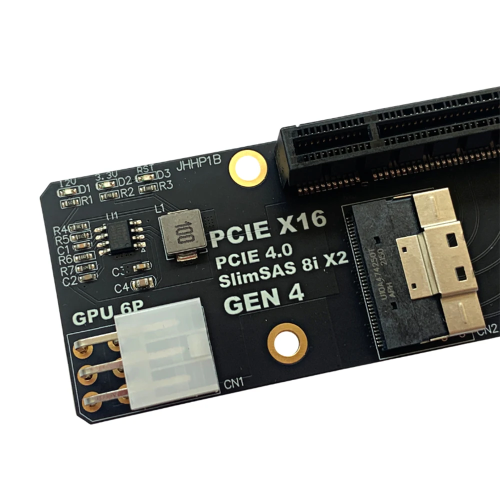 2023 New 2-Port SlimSAS 8i X2 To PCIe4.0 X16 GEN4 Slot Adapter Board Compatible with Gen3/gen4 SFF8654