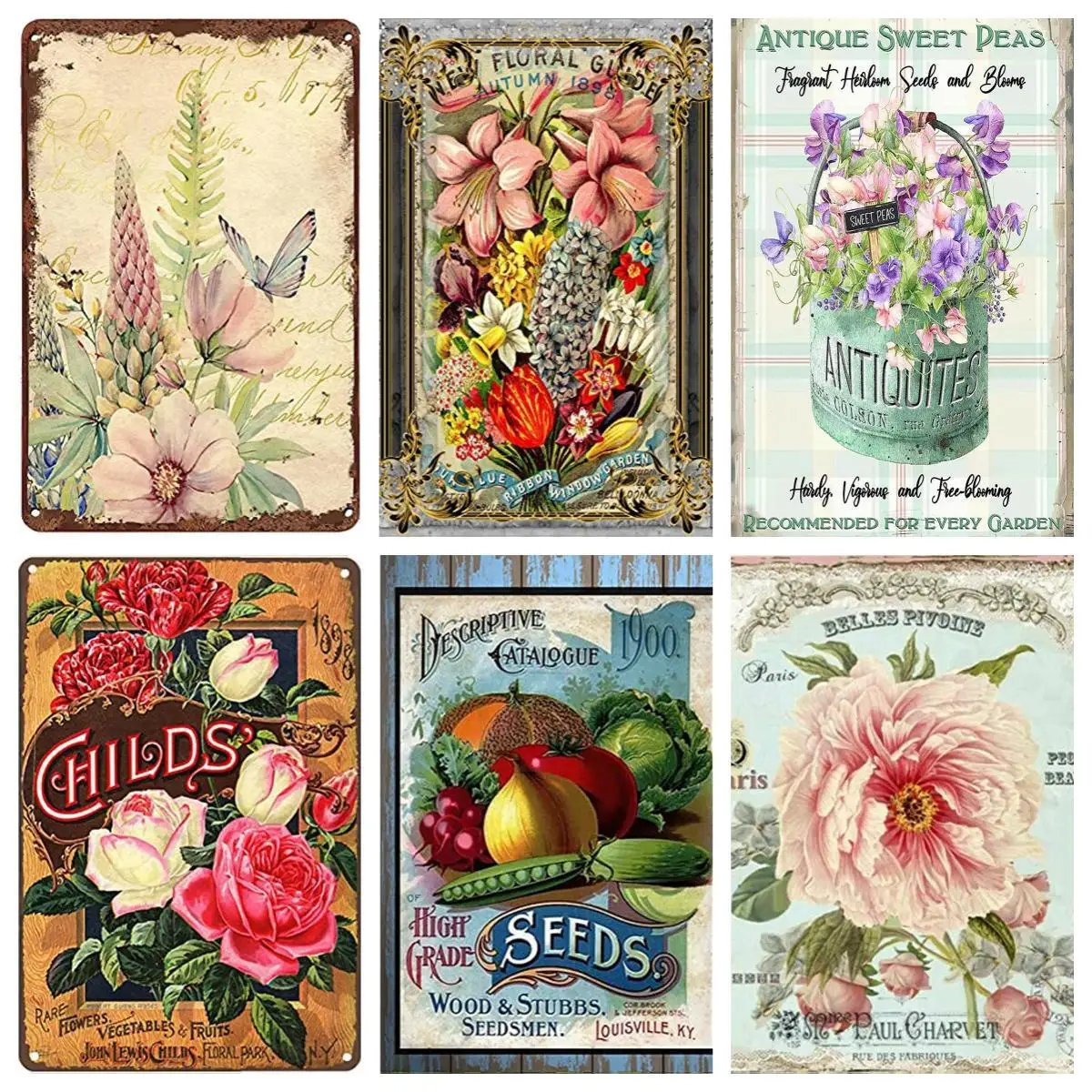 

Creative Metal Tin Sign Wildlife Flower & Butterfly Summer Wall Decor Farmhouse Decor for Home Cafes Office Store Gift Plaque