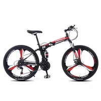 Vélo de montagne pliable personnalisé en gros, VTT à double suspension, vélo à frein à disque 26/27,5/29 pouces, sports de plein air 6