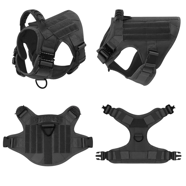 Large Dog Collar Dog Harness And Leash Set Pet Vest Tactical German Shepherd Harnesses For Small Dogs 3