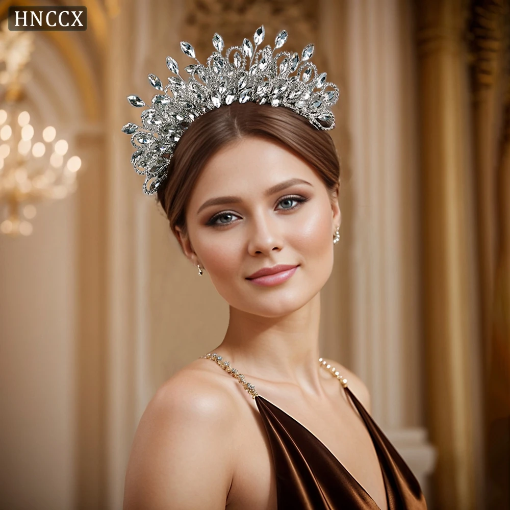 Shiny Rhinestone Luxury Wedding Crown Headbands for Hair Woman Brides Tiaras and Headdresses Stylish Versatile Jewelry CP616